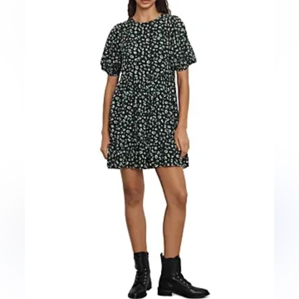 ba&sh Beth Black Printed Mini Dress Sz XS
